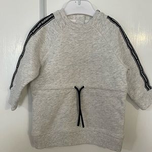 Burberry Girl Logo Galty Drawstring Sweatshirt Dress Gray Size 6 Months NWT